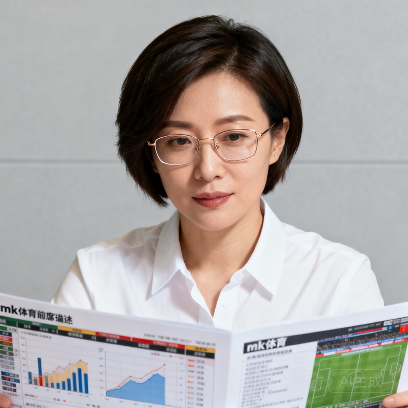 mk体育首席分析师陈瑜女士头像照片，干练的短发女性佩戴细框眼镜，面前摆放着赛事分析资料
